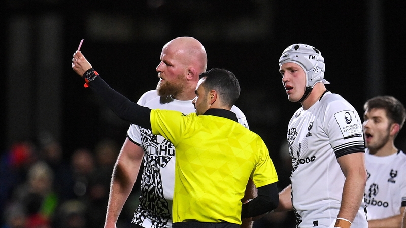 Josh Caulfield was sent off against Connacht