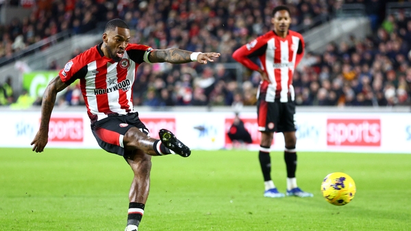 Ivan Toney scored a controversial free-kick against Nottingham Forest