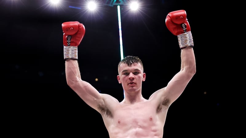 Aaron McKenna celebrates his victory in Liverpool