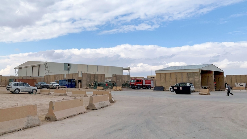 The statement said that the base was hit by multiple ballistic missiles and rockets (file image)