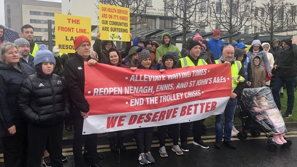 A group of around 400 people took part in a walk of protest