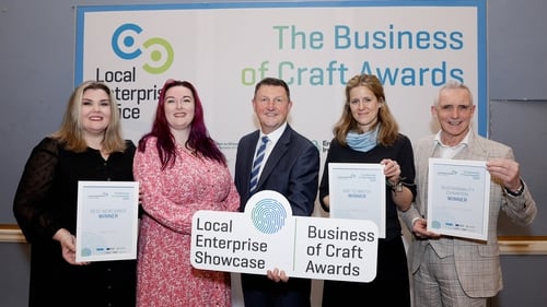 Nina Shelton and Gillian White from Sully & Juno, Tom Rooney, Local Enterprise Office, Bex Shelford from Bex Shelford Prints and Tony Hoynes from Palm Free Irish Soap