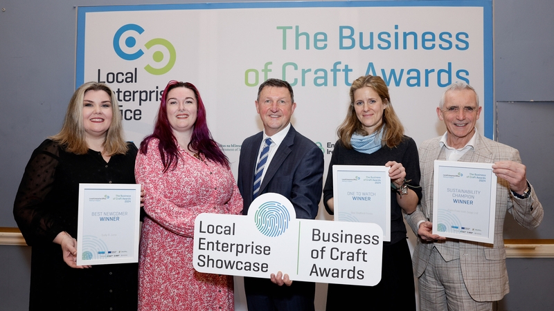 Nina Shelton and Gillian White from Sully & Juno, Tom Rooney, Local Enterprise Office, Bex Shelford from Bex Shelford Prints and Tony Hoynes from Palm Free Irish Soap