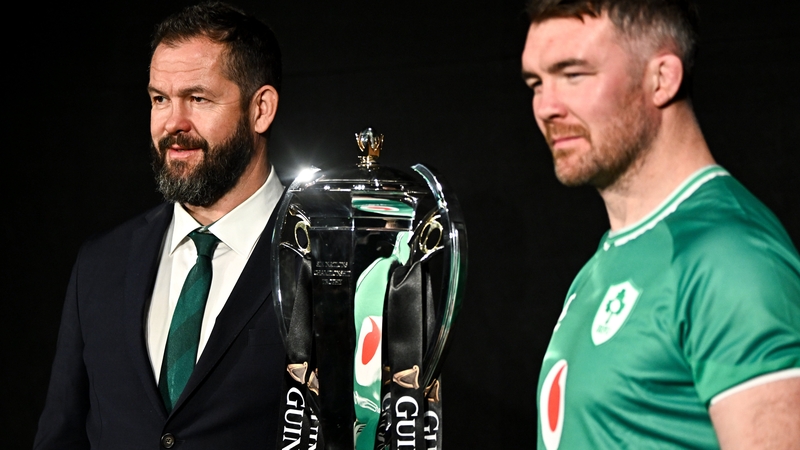 Andy Farrell and Peter O'Mahony at the tournament launch
