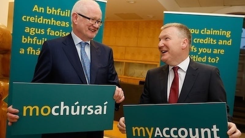 Revenue Chairman Niall Cody and Minister for Finance Michael McGrath at the launch of today's information campaign for PAYE taxpayers