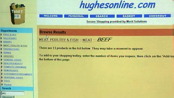 Hughes Supermarket in Claregalway offers an online shopping and home delivery service, 1999.