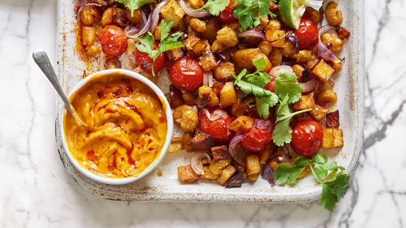 Ella Mills' crispy potato and paprika tray bake