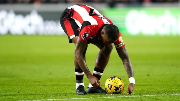 Brentford's Ivan Toney scored against Nottingham Forest after moving the vanishing spray and ball before taking a free-kick