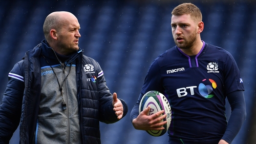 Gregor Townsend (L) with Finn Russell