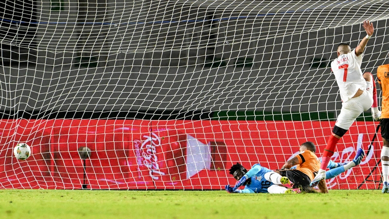 Morocco's Hakim Ziyech (R) scored the only goal at the Africa Cup of Nations on Wednesday