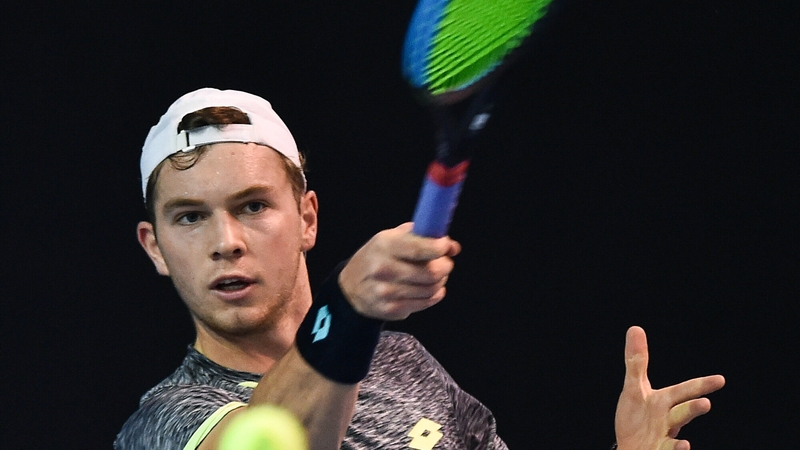 Simon Carr made his Davis Cup debut for Ireland against Denmark in 2018