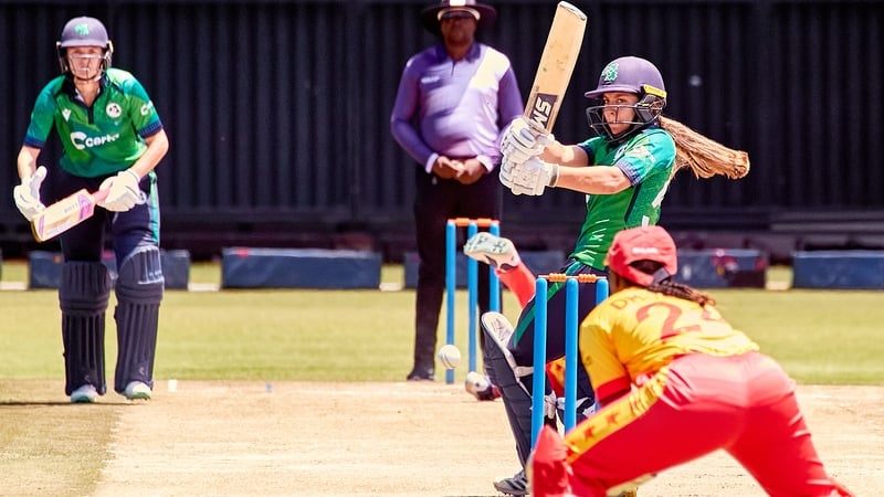 Amy Hunter in action against Zimbabwe
