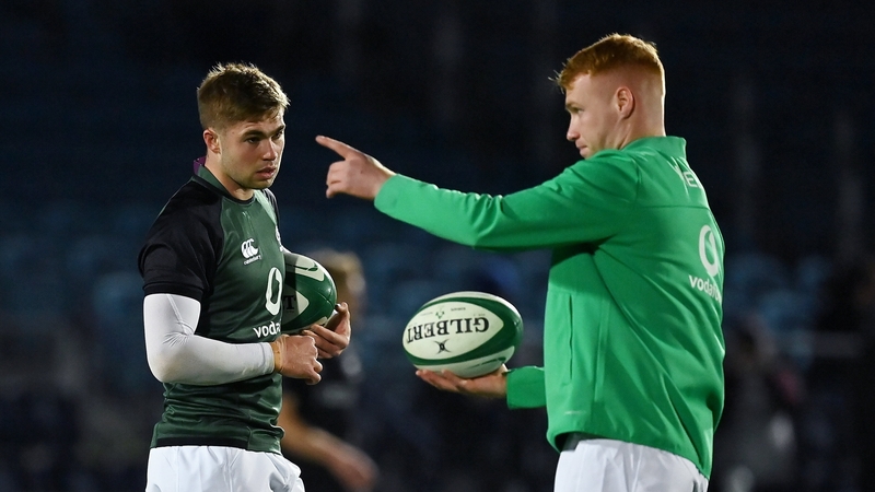 Jack Crowley (l) and Ciarán Frawley are among Ireland's options at full-back
