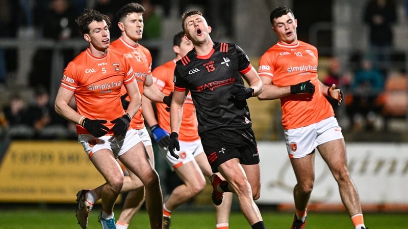 Louth's Ryan Burns reacts after a missed opportunity on goal