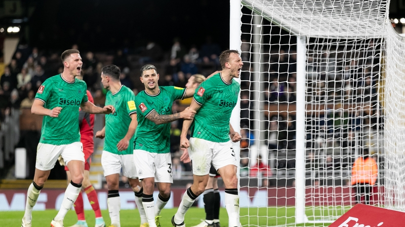 Newcastle's Dan Burn celebrates his goal