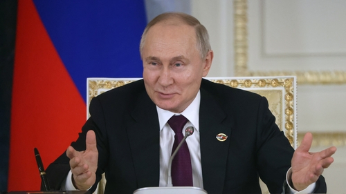 Russian president Vladimir Putin at a session of the Supreme Council of Russia and Belarus in Saint Petersburg, Russia on January 29th 2024. Photo: Getty Images