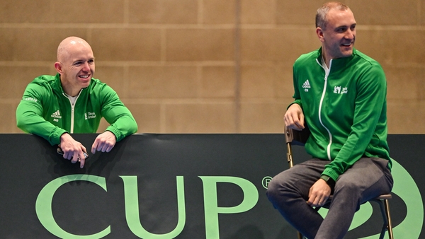 Physiotherapist Nicky Green, left, and team captain Conor Niland observed training at UL Sports Arena on Wednesday