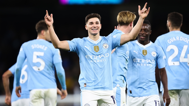 2022 World Cup winner Julian Alvarez has scored eight Premier League goals this season