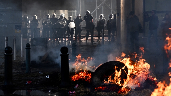 Farmers have blocked major roads in Brussels
