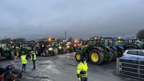Over 100 IFA members gathered on the outskirts of Galway city, ahead of the demonstration