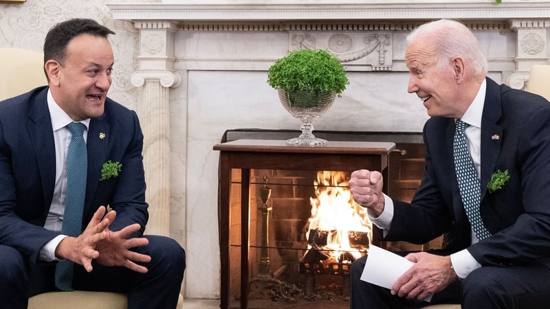 An Taoiseach Leo Varadkar with US President Joe Biden during last year's trip