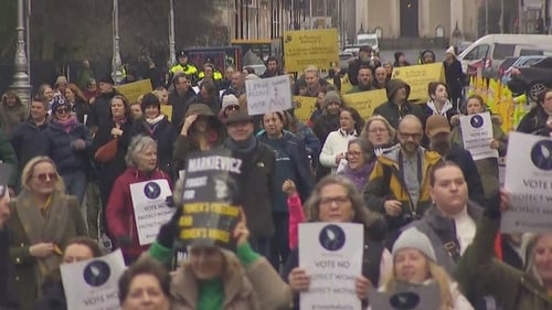 The group marched from the Garden of Remembrance to Merrion Square
