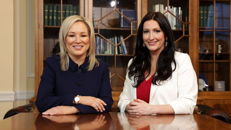 Northern Ireland First Minister Michelle O'Neill (L) and Deputy First Minister Emma Little-Pengelly