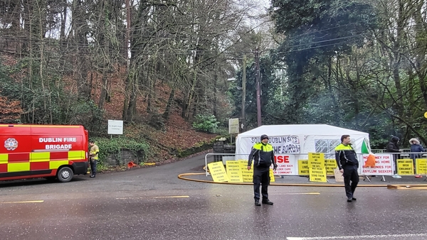 Gardaí cordoned off the road in Crooksling in Co Dublin