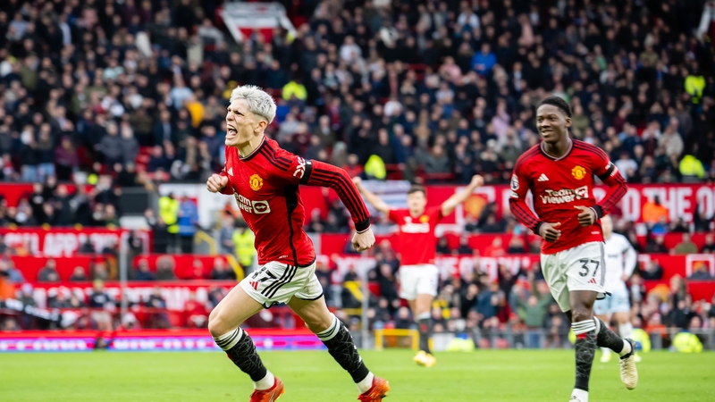 Alejandro Garnacho celebrating the first of two goals
