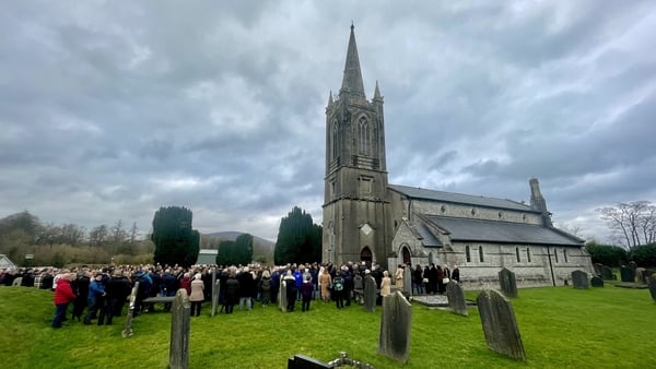Hundreds packed into St Peter's Church in Kiltegan in west Wicklow to pay their respects to 21-year-old Daryl Culbert