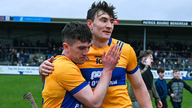 Adam Hogan and David Fitzgerald celebrate Sunday's win over Cork