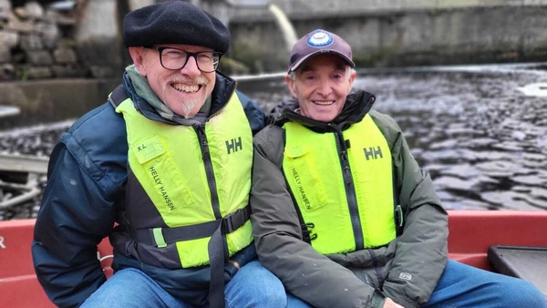 Vincent Woods and Pat Lysaght on the River Shannon