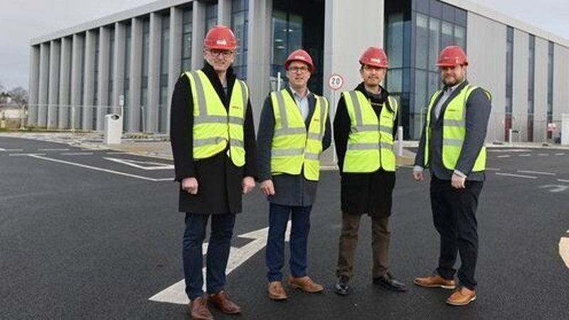 Construction is under way in the IDA Science and Technology Park in Dundalk (Members of the Pentagon Technologies senior team pictured)
