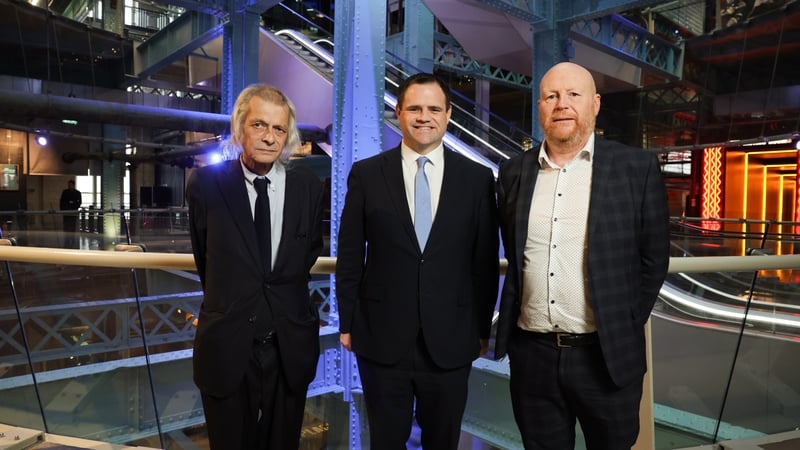 Greenvolt Group's CEO João Manso Neto, Minister Neale Richmond and Enerpower CEO Owen Power.