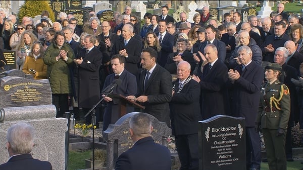 A view of those in attendance at Rooske cemetery this afternoon