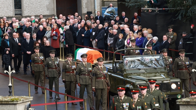 John Bruton's coffin before it was brought by gun carriage to Rooske Cemetery