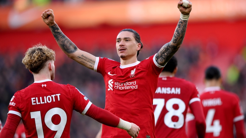 Darwin Nunez (C) was a fan favourite at Liverpool despite three inconsistent years