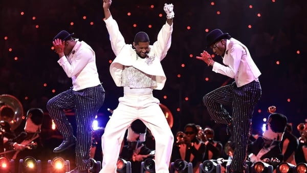 Usher performing during the 2024 Super Bowl half-time show.