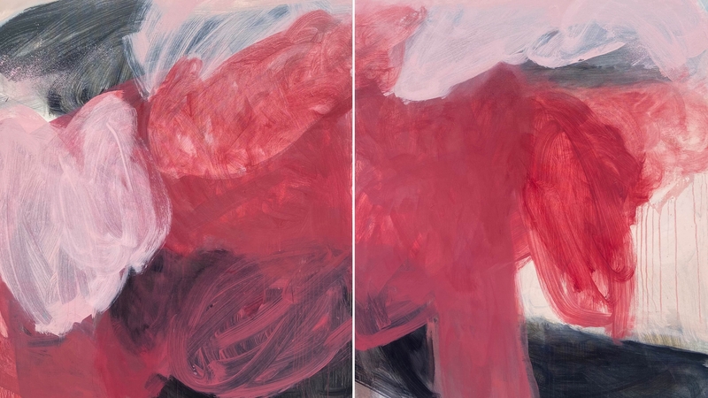 A detail from Leah Beggs' diptych Rasberry Ripple
