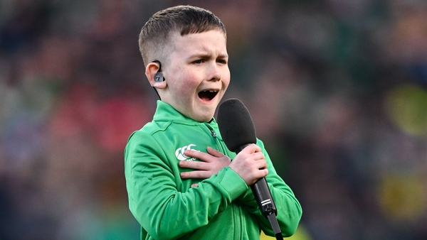 Stevie Mulrooney signing Ireland's Call at the Aviva!