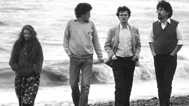 (L-R) Poets Nuala Ní Dhomhnaill, Michael Davitt, Gabriel Rosenstock and Liam Ó Muirthile (Pic: Bill Doyle, courtesy of Leslie Doyle)