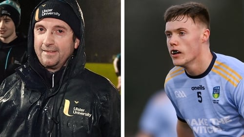 Ulster University manager Barry Dillon and Kieran Kennedy of UCD