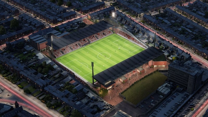 Imagery of how the redeveloped Dalymount Park would look upon completion