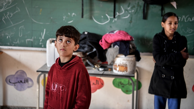 Palestinians in Rafah, Gaza, are trying to educate their children with limited resources since the school year was suspended due to the ongoing Israeli war. Photo: Getty Images