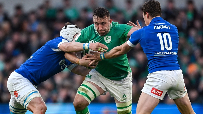 Jack Conan scored one of Ireland's six tries in their 36-0 win against Italy