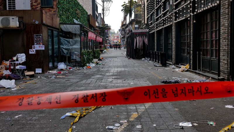 The alley at the site of the Halloween celebration disaster at Itaewon (file pic)