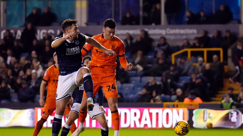 Kieffer Moore (l) fired home Ipswich's third