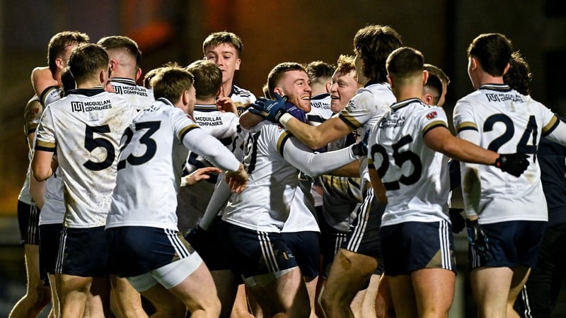 Ulster University players celebrate their Sigerson Cup final victory