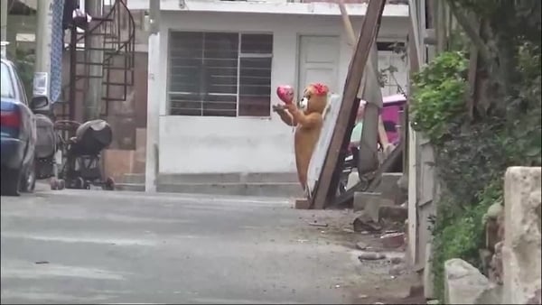 The drug dealers were caught by a police officer in a teddy bear suit
