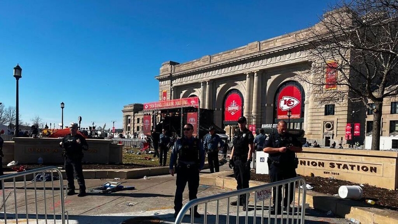 Thousands of fans had gathered with members of the Kansas City Chiefs to celebrate the team's victory (File image)